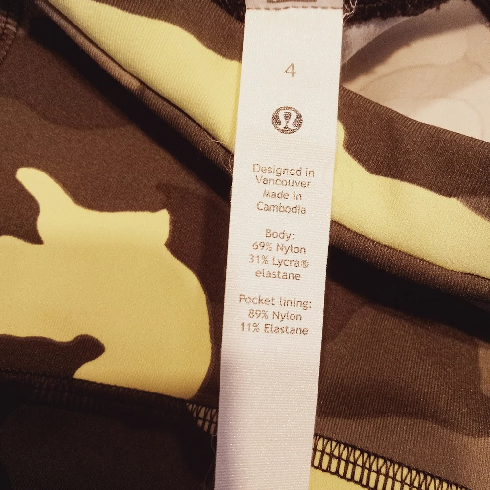 Lululemon Leggings Womens 4 Green Camo Swift Speed High Rise Crop 21